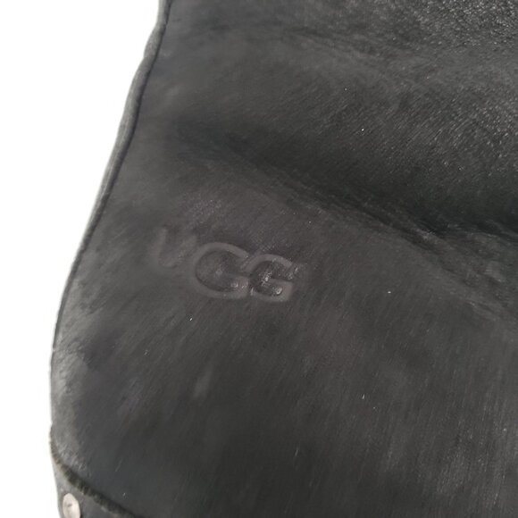 UGG Women’s Lynnea Shearling Fold Down Two-Way Clog Boot Black/Creme Size 8 - Picture 4 of 10